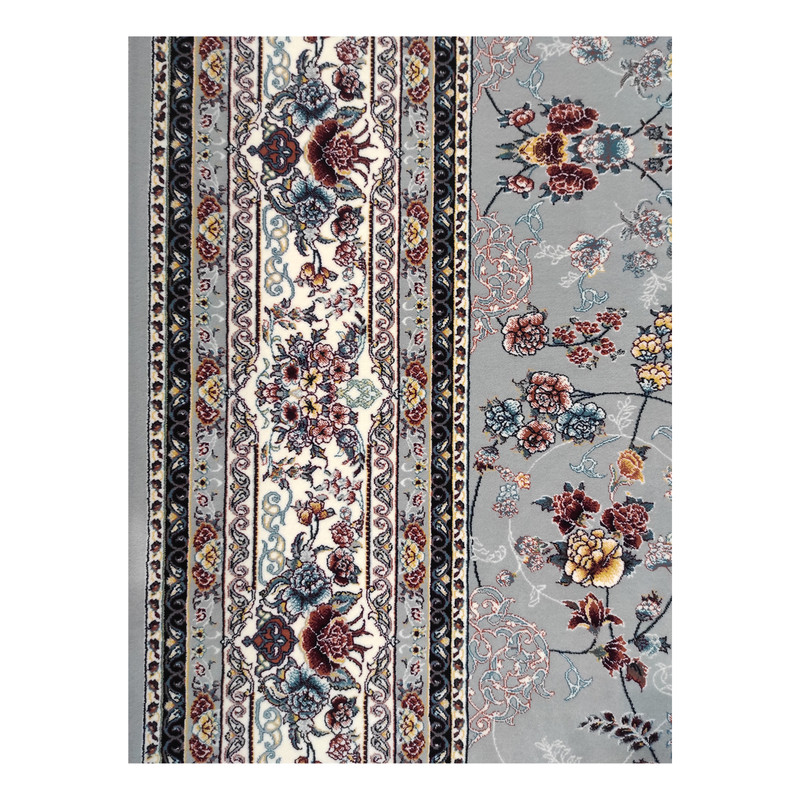 فرش ماشینی مشهد کد 722111 زمینه طوسی