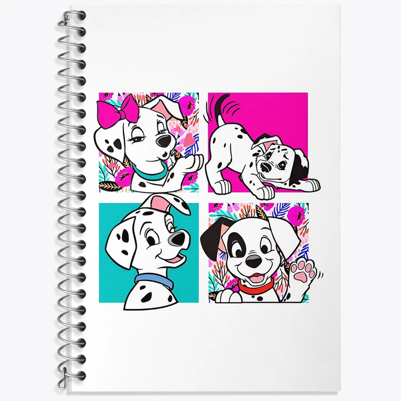 دفتر زبان 50 برگ خندالو مدل سه خط طرح 101 سگ خالدار کد N3760