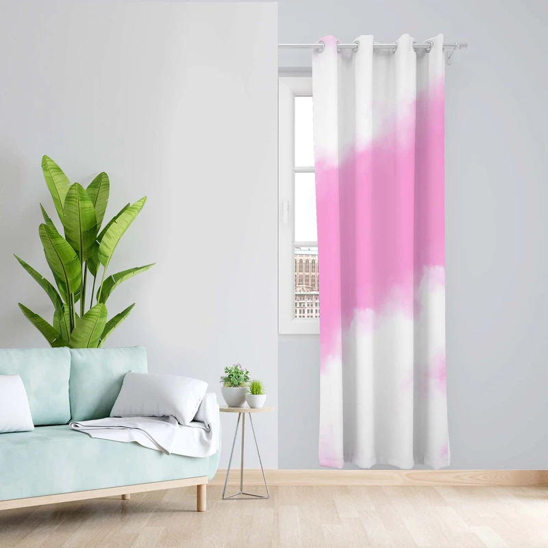 پرده طرح ابر و بادی مدل مخمل پانچی کد 5627R z سایز 140x200 سانتی متر