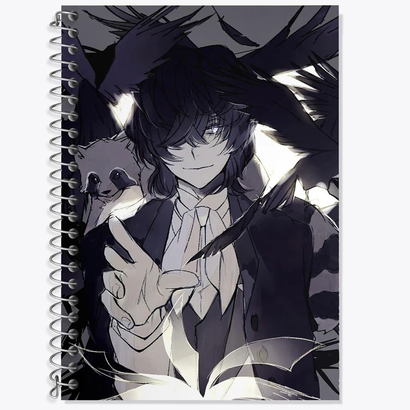 دفتر زبان 50 برگ خندالو مدل دو خط طرح آژانس کارگاهی انیمه سگ های ولگرد بانگو کد 11795