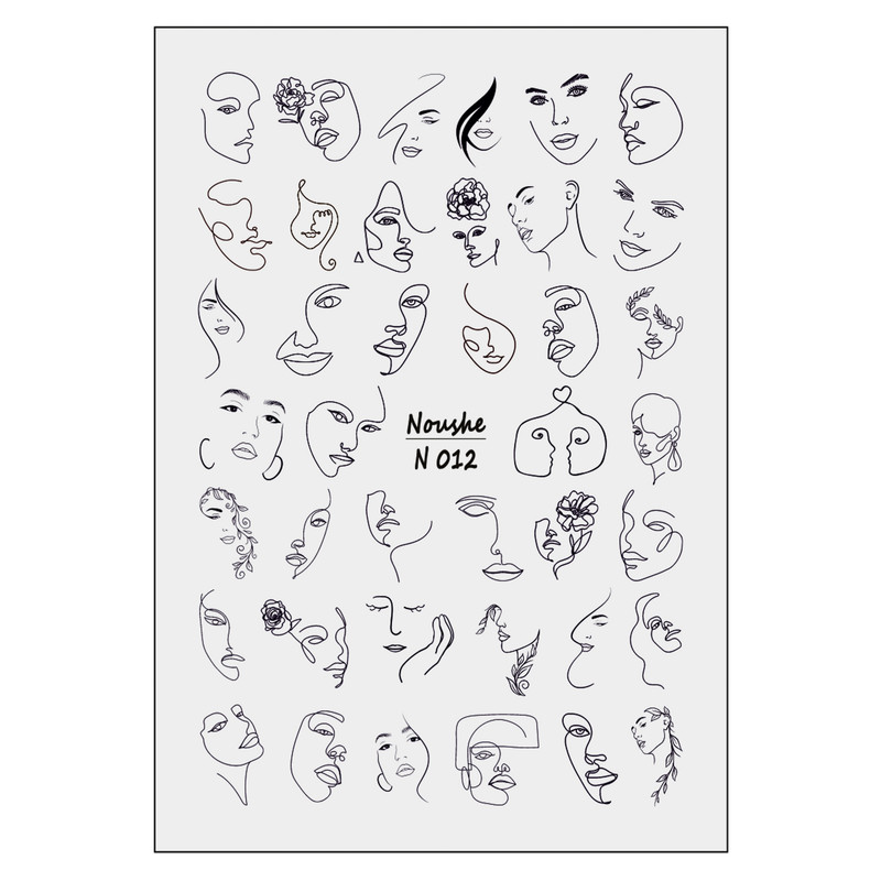 برچسب لنز ناخن کد N012-056 مجموعه 12 عددی