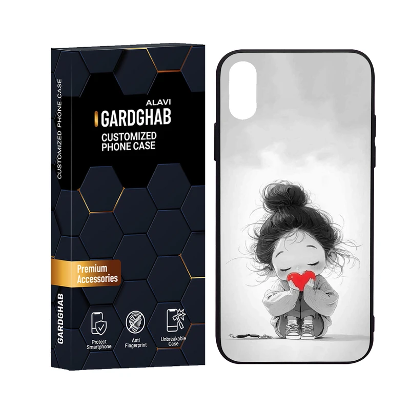 کاور گارد قاب علوی مدل دورژله پشت گلس فانتزی  مناسب برای گوشی موبایل اپل iPhone X / XS