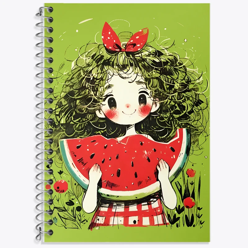 دفتر زبان 50 برگ خندالو مدل سه خط طرح دخترانه یلدایی کد F7261