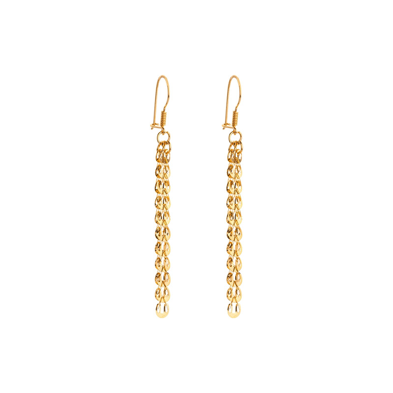 گوشواره طلا 18 عیار زنانه طلای کامک مدل لیزرکات
