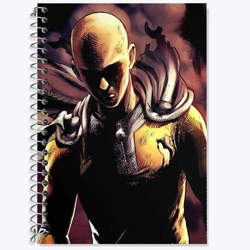 دفتر زبان 50 برگ خندالو مدل سه خط طرح سایتاما انیمه مرد تک مشتی One Punch Man کد 11378