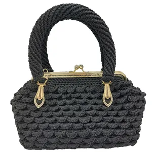 کیف بافتنی زنانه مدل مکرومه بافی کد 11