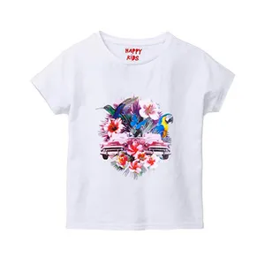 تی شرت آستین کوتاه دخترانه چیبو مدل HAPPY KIDS