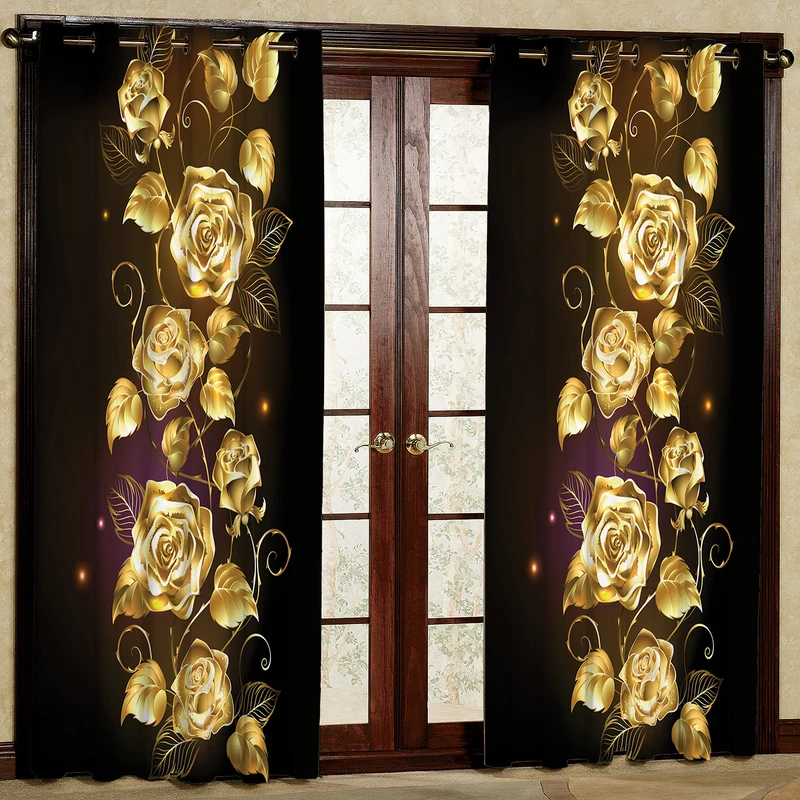  پرده مدل  گل دار مخمل پانچی کد 533 سایز 140x280 سانتی متر