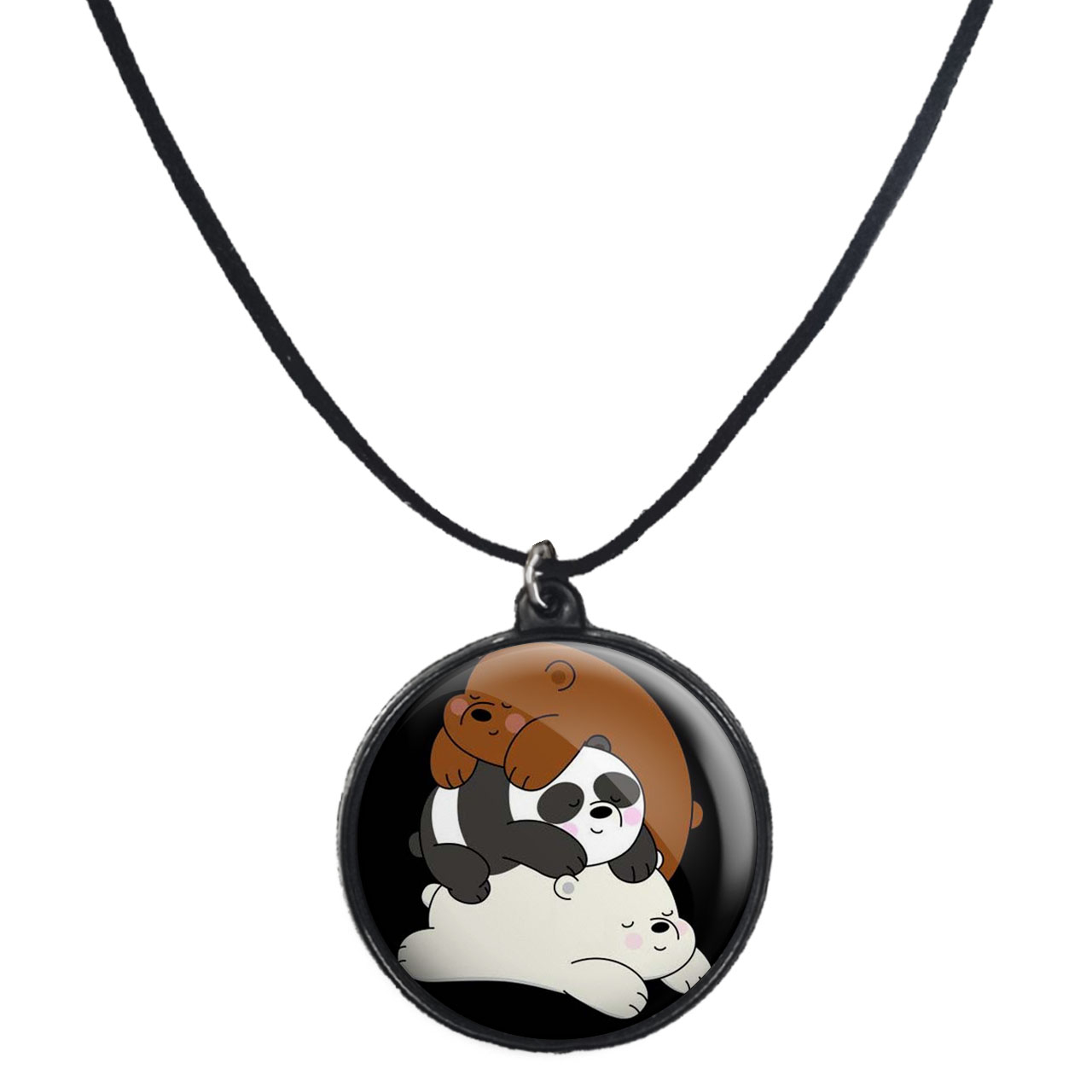 گردنبند پرمانه طرح خرس‌های کله‌فندقی کد pmb.10279 مدل دو طرفه