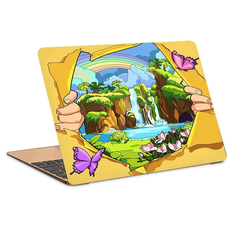 استیکر لپ تاپ طراح نقاشی فانتزی آبشار مدل P-223- مناسب برای لپ تاپ 15.6 اینچ