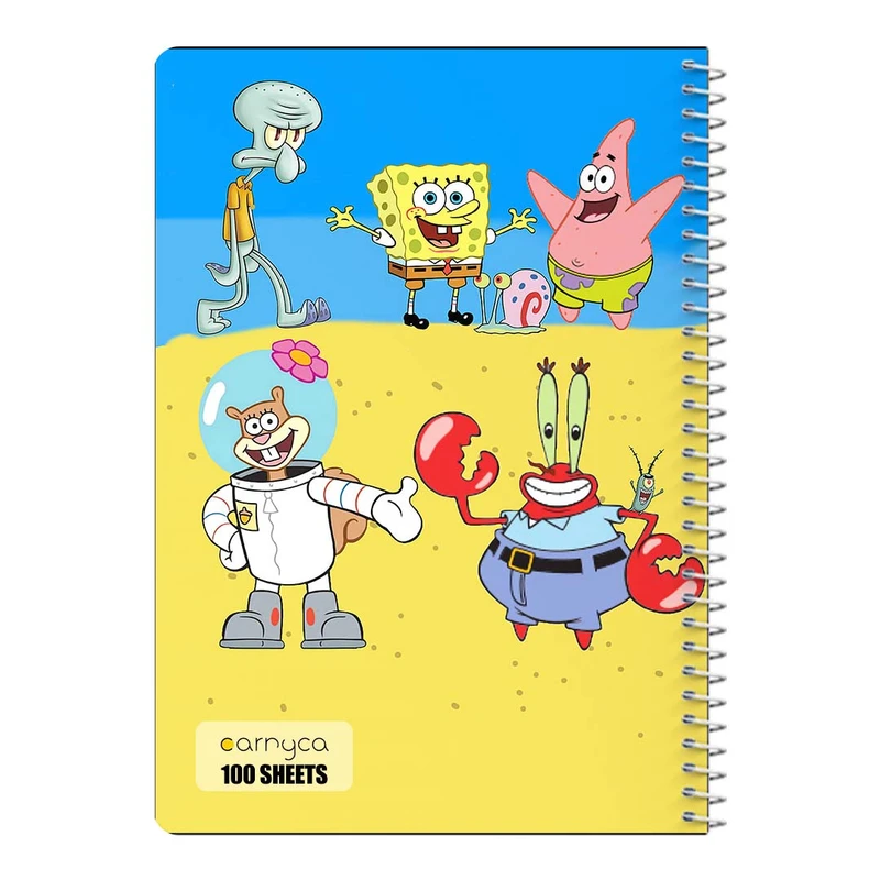 دفتر مشق 100 برگ سیمی کارنیکا طرح باب اسفنجی spong bob کد 26418