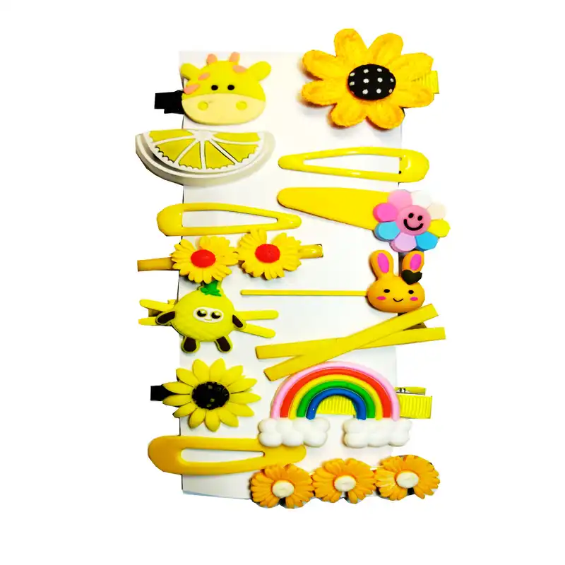 ست گیره و سنجاق مو دخترانه مدل 006 مجموعه 14 عددی