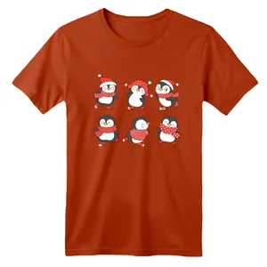 تی شرت آستین کوتاه بچگانه مدل پنگوئن کریسمس کد 10