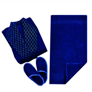 سرویس حوله پالتویی ۳ تکه هنرمند مدل AJORI سایز ۱۲۵