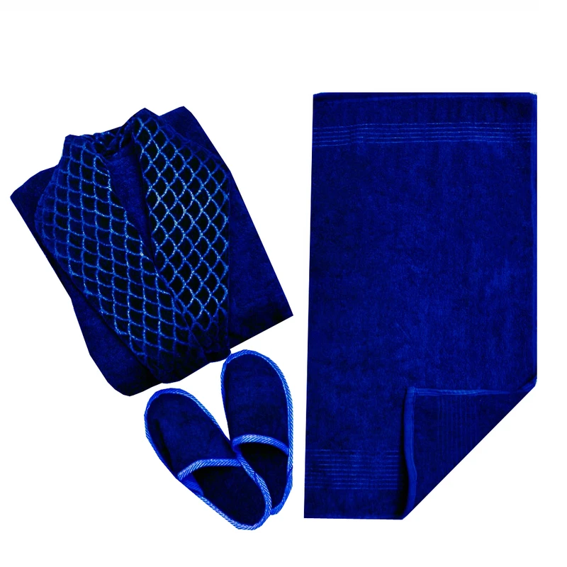 سرویس حوله پالتویی ۳ تکه هنرمند مدل AJORI سایز ۱۲۵