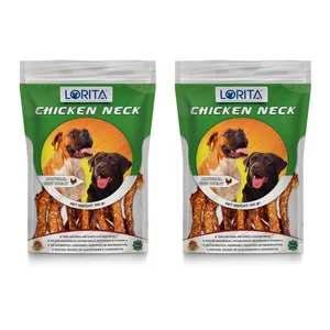 تشویقی سگ لوریتا مدل DRIED CHICKEN NECK وزن 100 گرم مجموعه 2 عددی