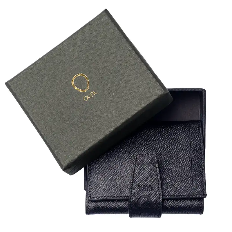 کیف پول اوال مدل چرم طبیعی طرح سافیانو کد W1  رنگ مشکی