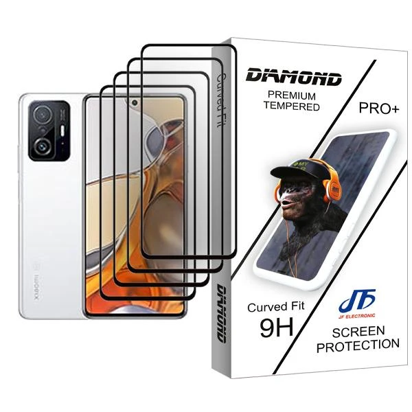 محافظ صفحه نمایش جی اف مدل Diamond Glass MIX004 مناسب برای گوشی موبایل شیائومی 11T Pro بسته چهار عددی