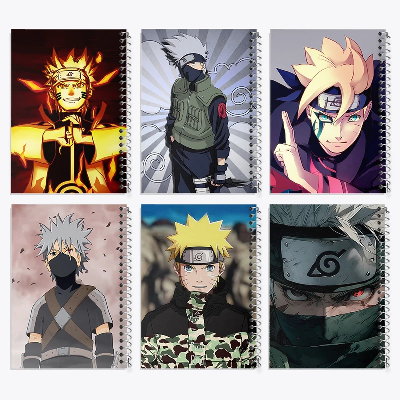 دفتر مشق 50 برگ خندالو طرح انیمه ناروتو کد 660 مجموعه 6 عددی