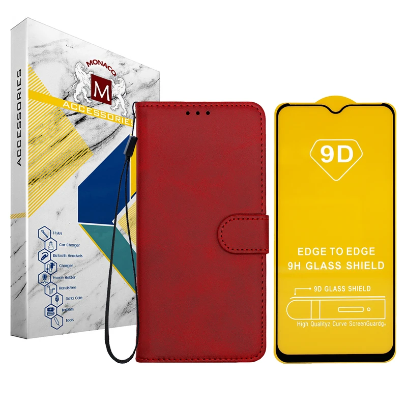 کیف کلاسوری موناکو مدل MIX02 مناسب برای گوشی موبایل سامسونگ Galaxy A20s به همراه محافظ صفحه نمایش
