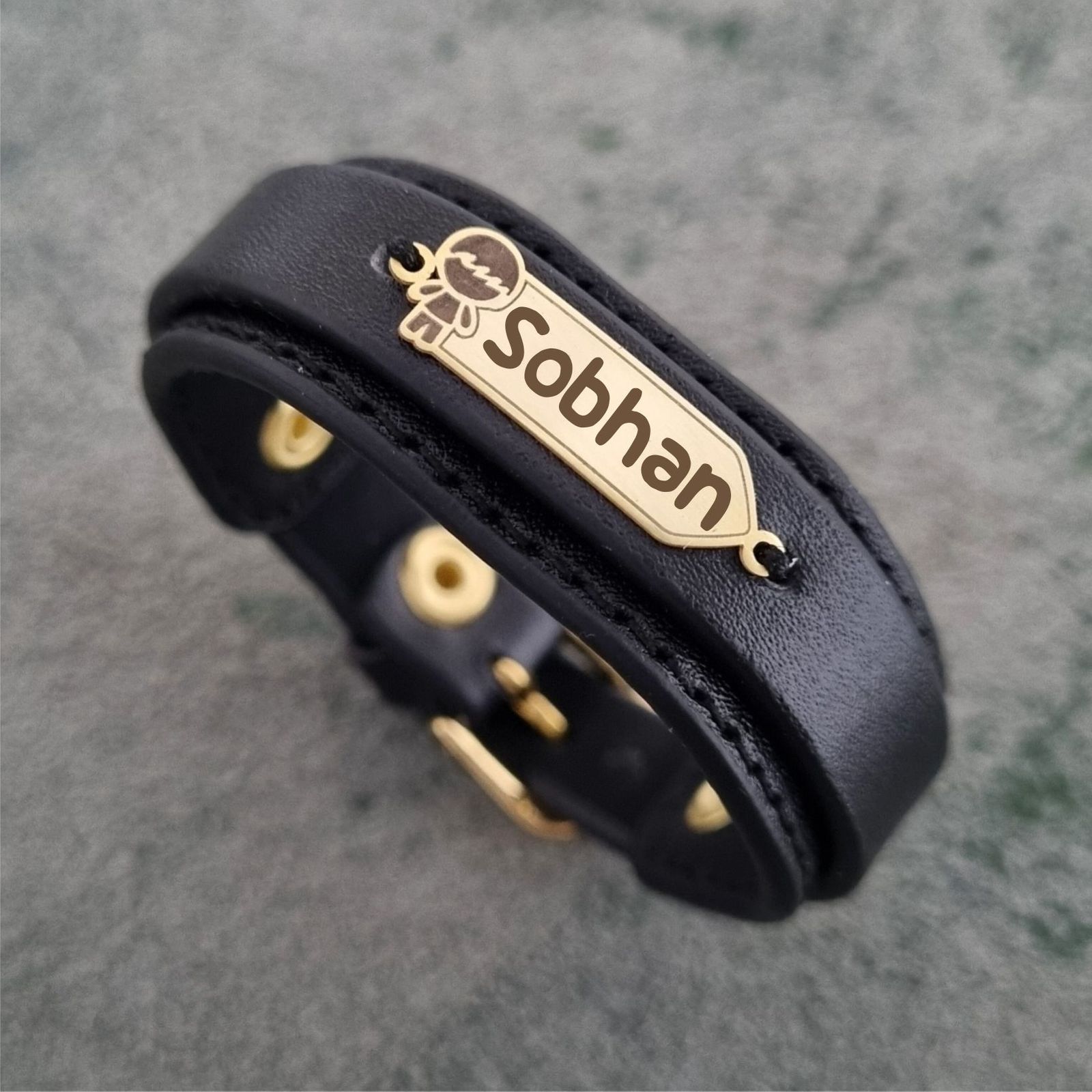 دستبند طلا 18 عیار بچگانه لیردا مدل اسم  سبحان  KDK -  - 3
