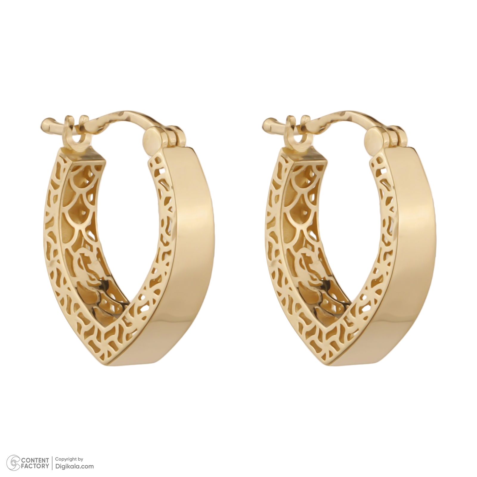 گوشواره طلا کم اجرت 18 عیار زنانه گلدم مدل E-2311016 -  - 5