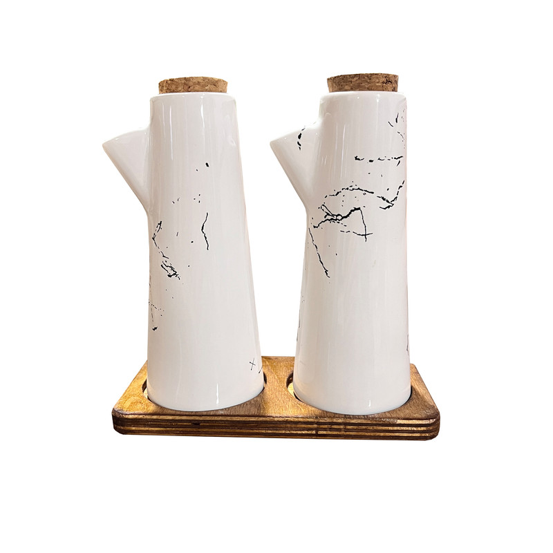 ست آبلیمو خوری و ظرف روغن مدل ماربل همراه با استند ست آبلیمو خوری و ظرف روغن مدل ماربل همراه با استند