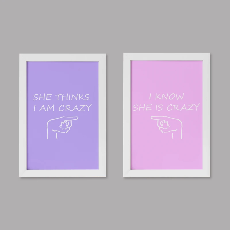 تابلو خندالو مدل دکوراتیو بست فرند Best Friend کد M41 مجموعه 2 عددی