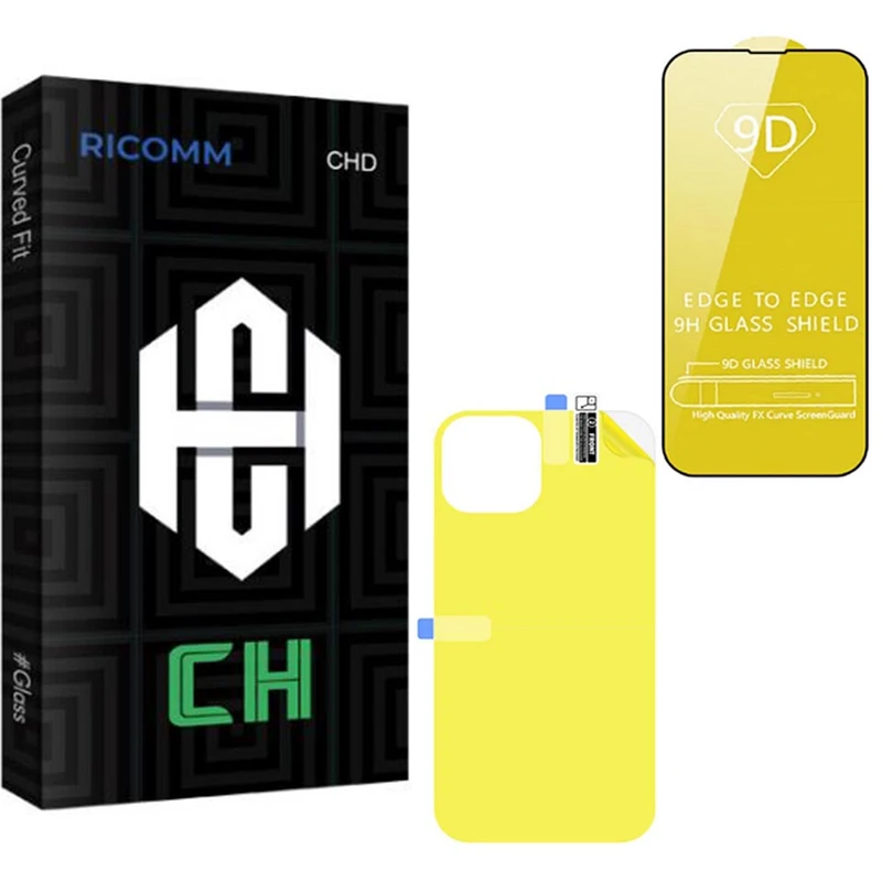 محافظ صفحه نمایش ریکام مدل CH full مناسب برای گوشی موبایل اپل iPhone 14 pro max ه همراه محافظ پشت گوشی