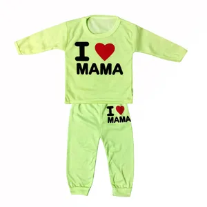 ست تی شرت و شلوار نوزادی مدل دوست دارم مادر
