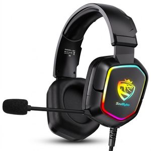 هدست گیمینگ روگوشی مدل S21-RGB با اتصال سیمی، میکروفون مجهز به نویز کنسلینگ ENC، نورپردازی RGB، کلید تنظیم صدا و میوت، جک 3.5 میلی‌متری و USB