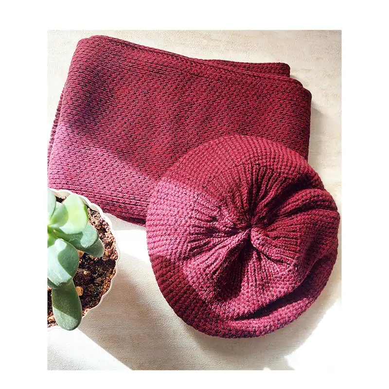 ست کلاه و شال گردن بافتنی مدل فرانسوی