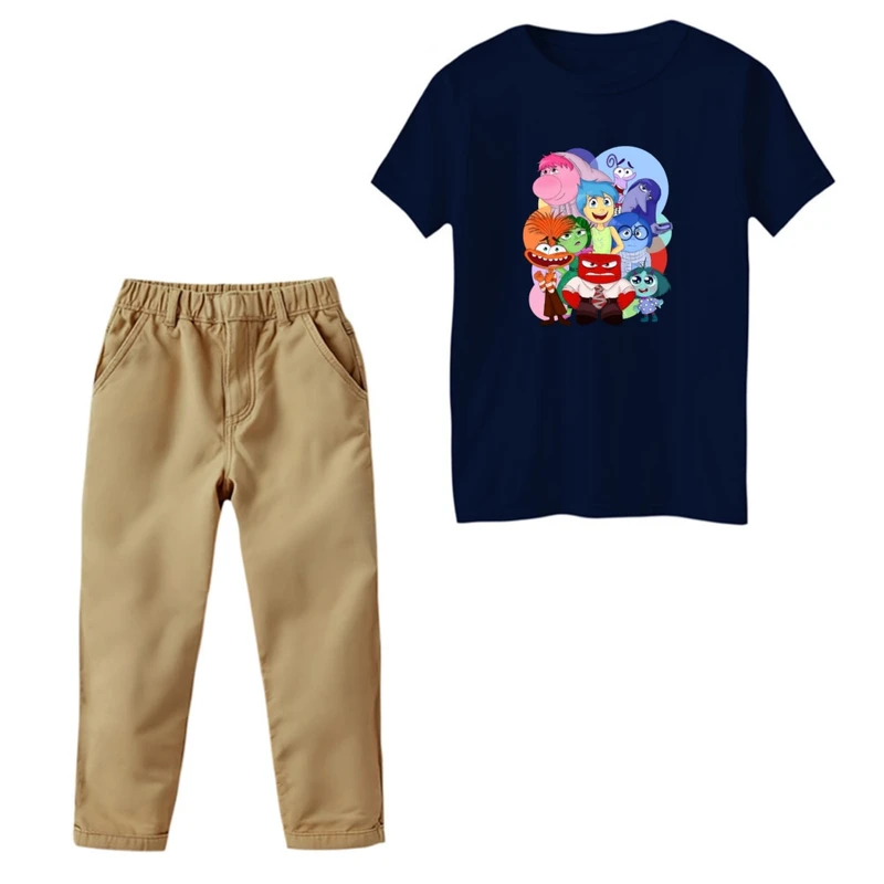 ست تی‌شرت و شلوار دخترانه مدل درون و بیرون کد 02