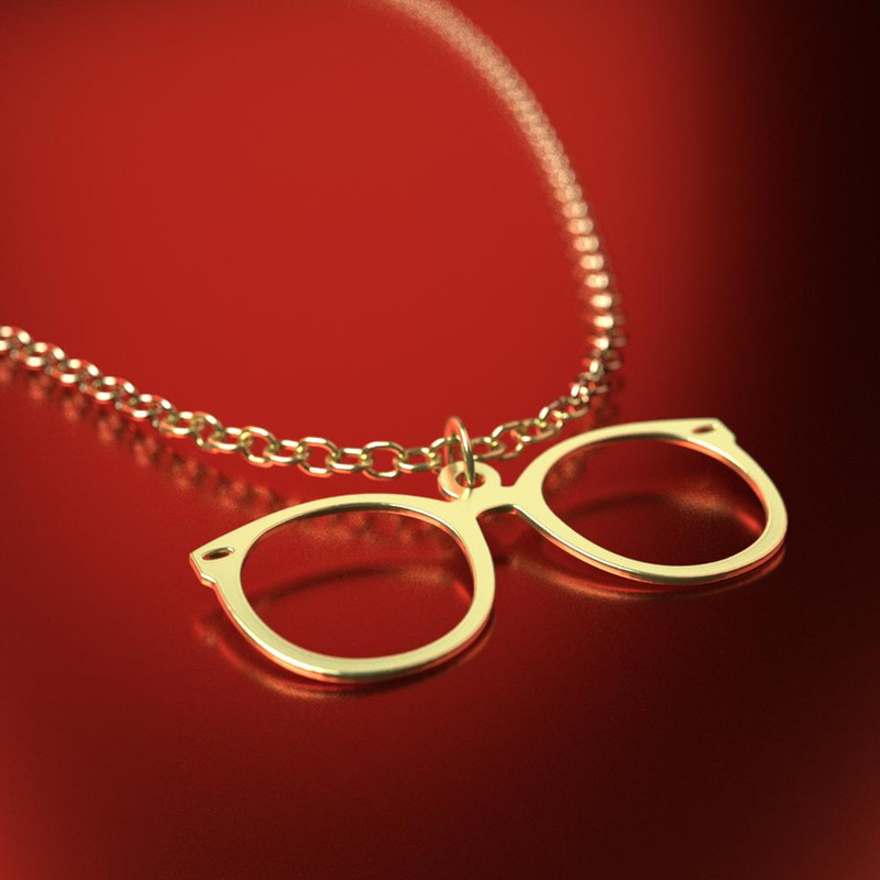 آویز ساعت طلا 18 عیار زنانه مدوپد مدل عینک کد CA17308