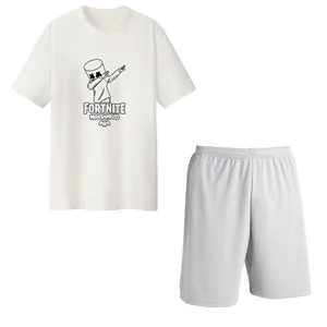 ست تی شرت و شلوارک مردانه مدل marshmallow کد Da 433S رنگ سفید