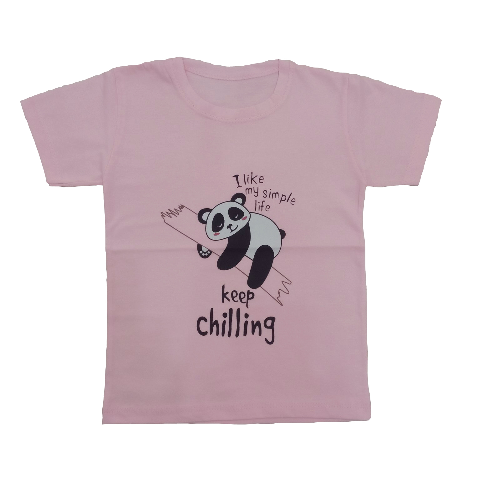 تی شرت آستین کوتاه دخترانه کد 832 رنگ صورتی روشن