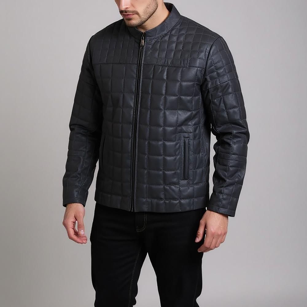 کت چرم مردانه چرمیران مدل شنل دوزی -  - 1