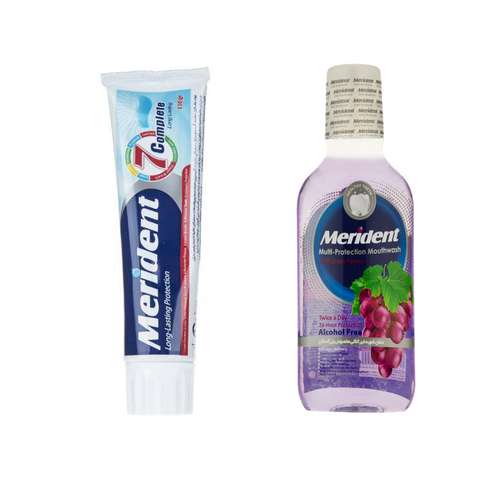 خمیر دندان مریدنت مدل کامل حجم 130 میلی لیتر به همراه دهان شویه مریدنت مدل Grape حجم 330 میلی لیتر