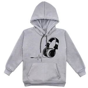 هودی پسرانه مدل هدفون F159 رنگ طوسی