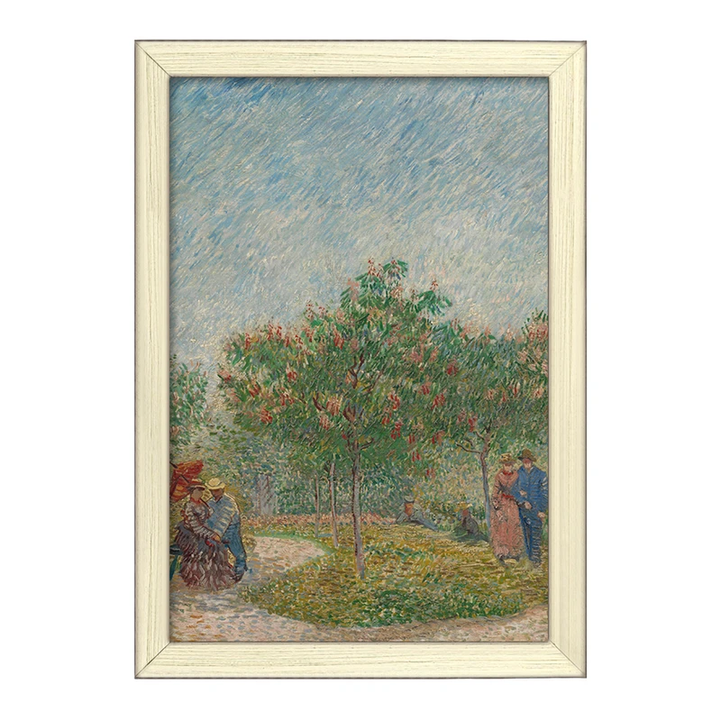 تابلو خندالو طرح باغ با زوج های خواستگار ونسان ونگوگ (Van Gogh) کد 36799