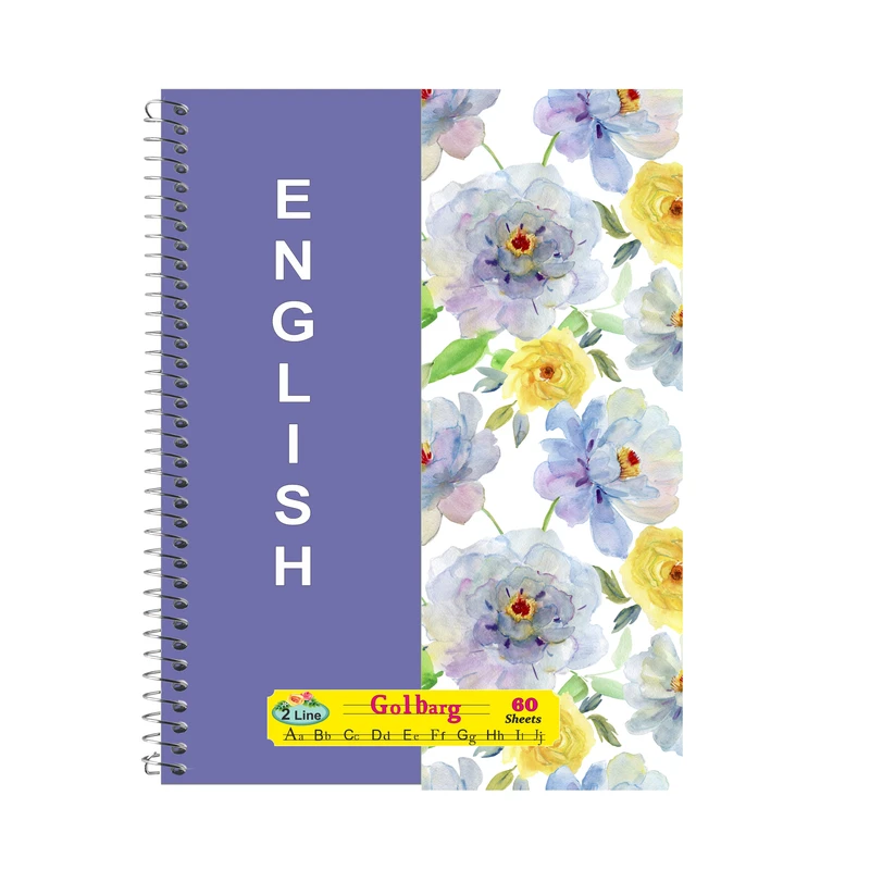 دفتر زبان 60 برگ گلبرگ طرح گلها کد 606