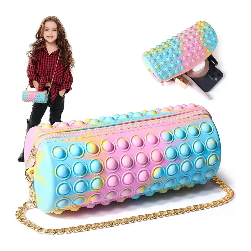 کیف لوازم آرایش زنانه مدل پاپیت دار استوانه ای