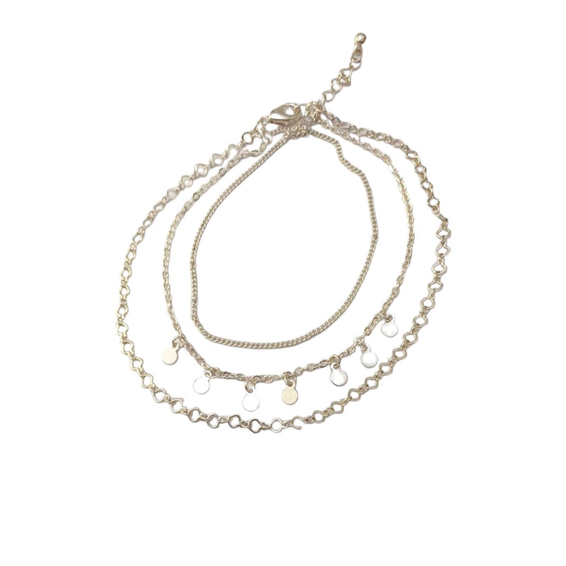 پابند زنانه اکسسورایز مدل سه لاین زنجیری آویزدار پابند زنانه اکسسورایز مدل سه لاین زنجیری آویزدار