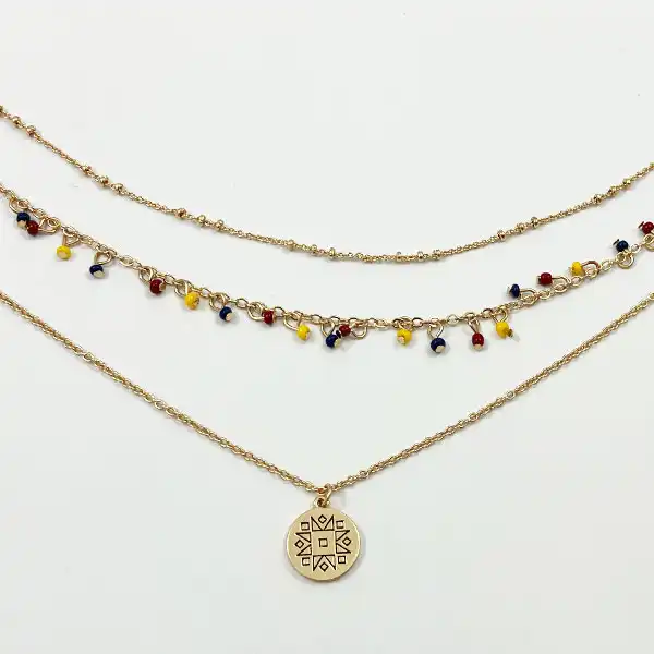 گردنبند زنانه سیکس مدل سه لاین کد QW-033