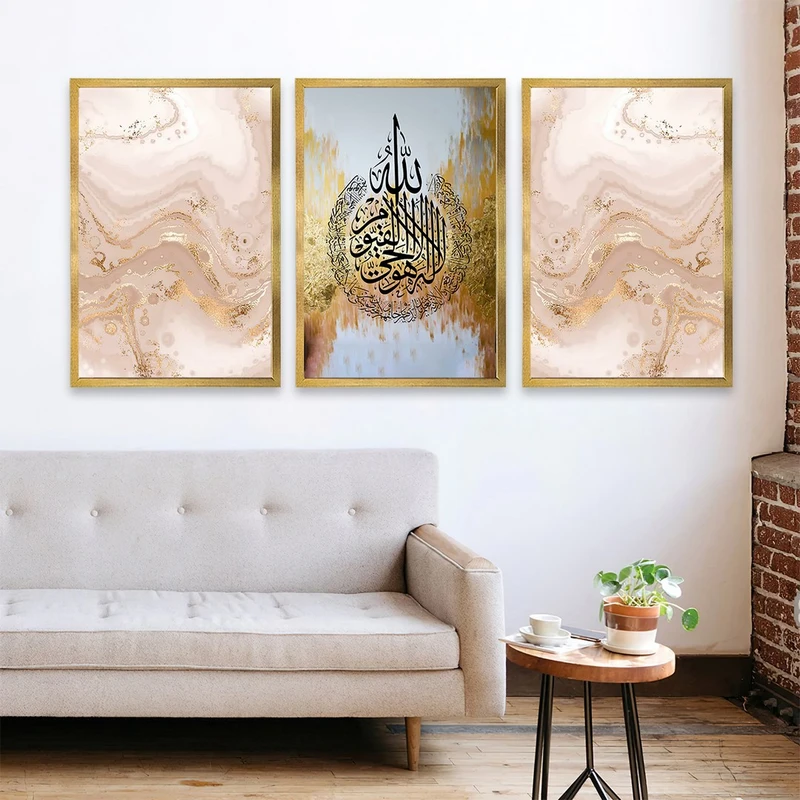 تابلو بکلیت طرح مدرن مذهبی مدل شاین اکلیلی T-783 مجموعه 3 عددی
