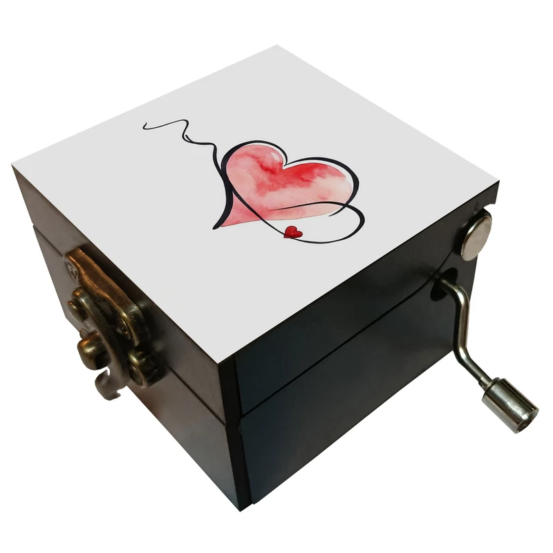 جعبه موزیکال مدل هندلی طرح عشق قلب کد 2036