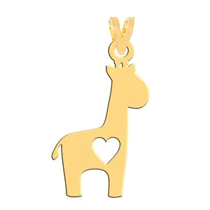 آویز گردنبند طلا 18 عیار زنانه فرشته مدل زرافه WNL-000441