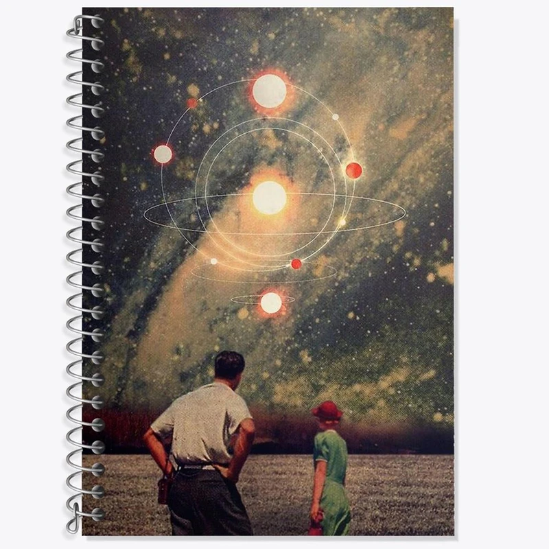 دفتر زبان 50 برگ خندالو مدل سه خط طرح کهکشان کد 25385