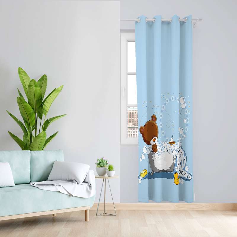 پرده مدل اتاق کودک پسرانه مخمل پانچی کد 1025 سایز 140x200 سانتی متر