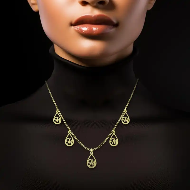گردنبند طلا 18 عیار زنانه مدوپد مدل حرف M کد RNA11236